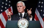 Vice President Mike Pence gestures during an event on the creation of a U. S. Space Force, Thursday, Aug. 9, 2018, at the Pentagon. Pence says the tim