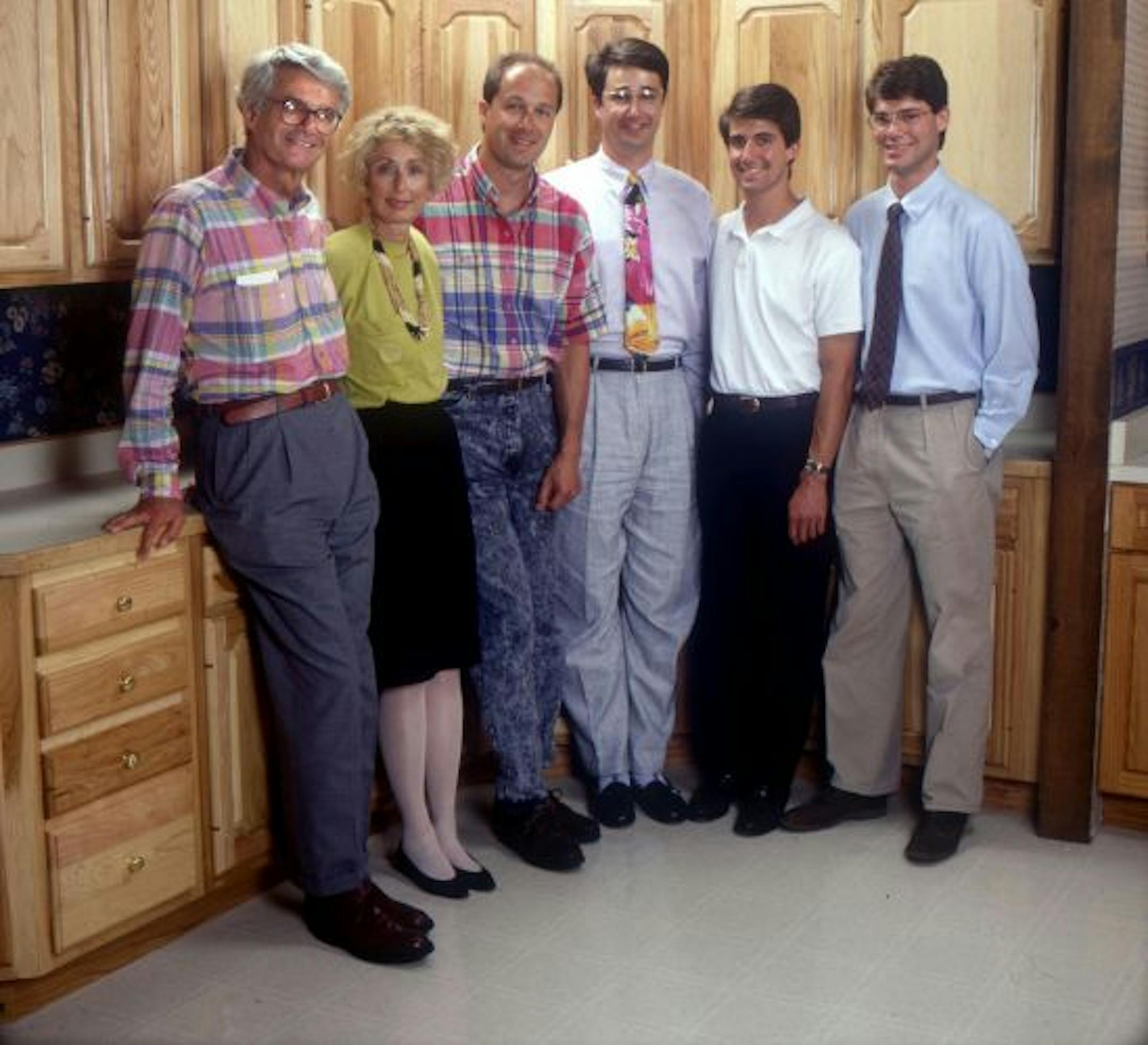 Rudy Boschwitz -- Hand out from Rudy of four sons and wife in kitchen section of Home Value Interiors ... Rudy boschwitz with his wife Ellen and four sons - Gerry, third from left, Ken, Dan and Tom - in the kitchen section of Home Valu Interiors. A Home Valu store offers an array of kitchen and bath cabinets, many of them custom-made by Michigan vendor, and countertops cut to size in the chain's own shops. There's also a variety of wallpaper and carpeting patterns.