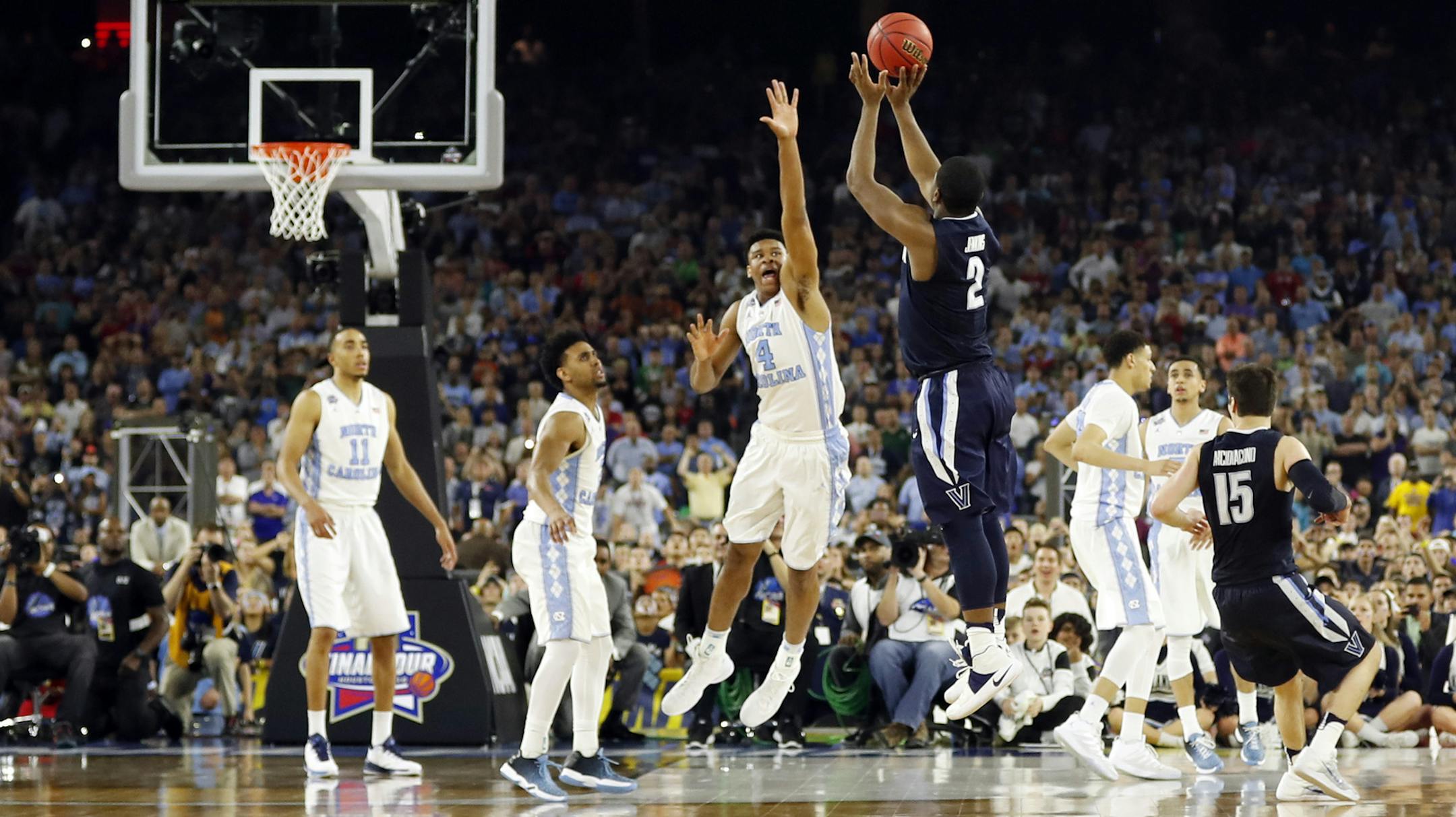 Villanova’s Kris Jenkins sank the winning three-pointer.