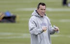 Minnesota Vikings Offensive Coordinator Gary Kubiak took to the field for practice at TCO Performance Center, Thursday, September 17, 2020 in Eagan, M