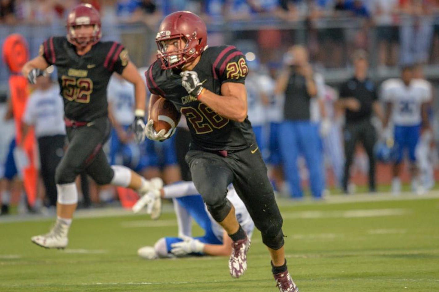 Maple Grove, led by running back Evan Hall, is a good example of the scheduling challenges faced in Class 6A football.