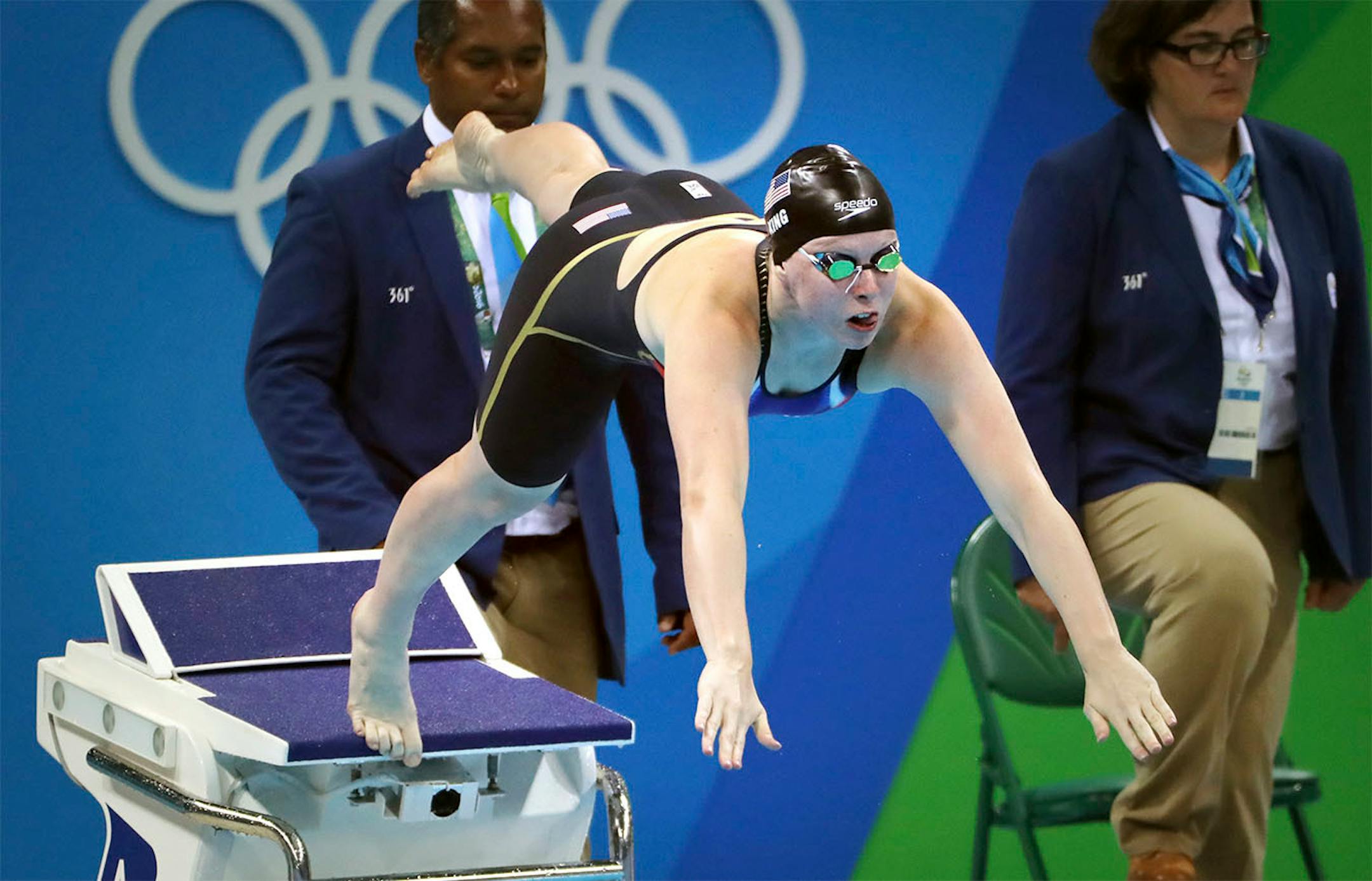USA�s Lilly King is in first place heading into the finals tonight in the women�s 100 meter breaststroke. Russian Yulia Efimova is 2nd, setting up a showdown race tonight.