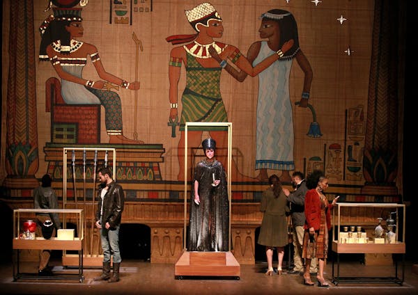 The new, original production of "Aida" by Theater Latte Da and the Hennepin Theatre Trust at the Pantages Theatre. Lead are, Austene Van, Radames and 