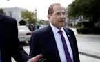 House Judiciary Committee Chair Jerrold Nadler, D-N.Y., speaks with a reporter as he departs a news conference.