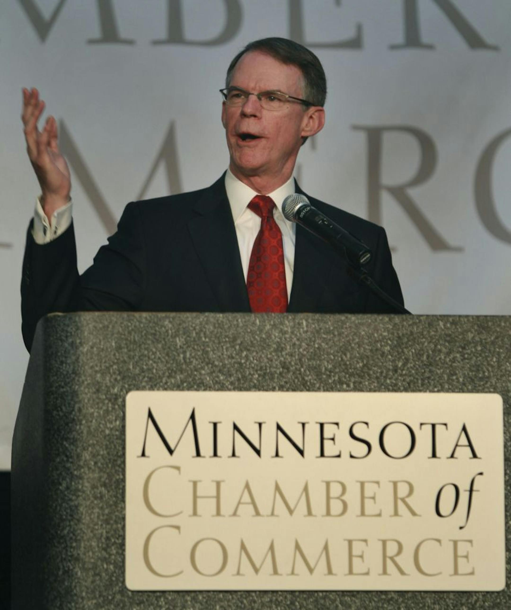U.S. Bancorp Chief Executive Richard Davis spoke to the Minnesota Chamber of Commerce at its annual meeting Tuesday in downtown St. Paul.