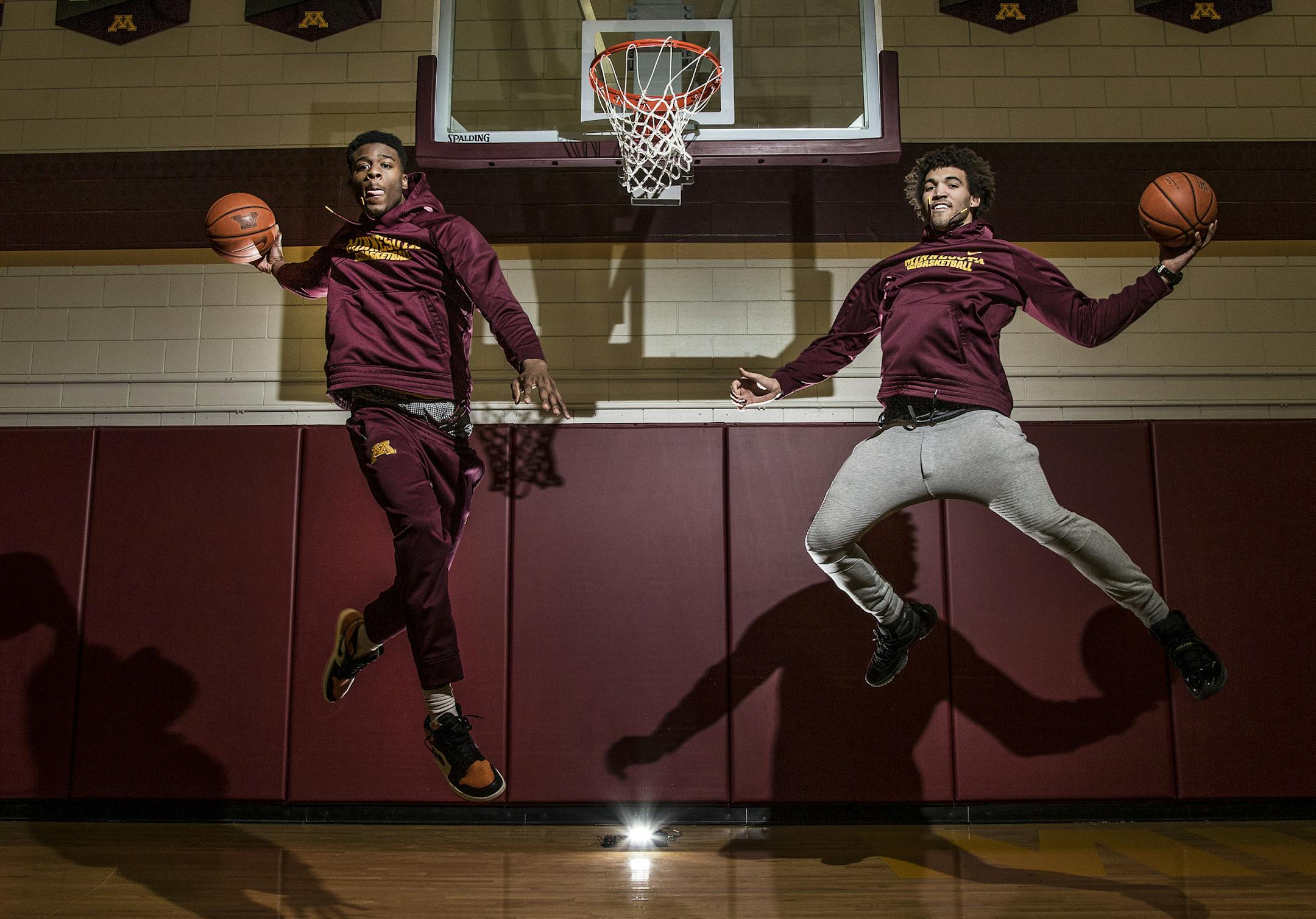Gophers transfers Davonte Fitzgerald, left, and Reggie Lynch aren’t able to help this season, but they’re working to become difference-makers next year.