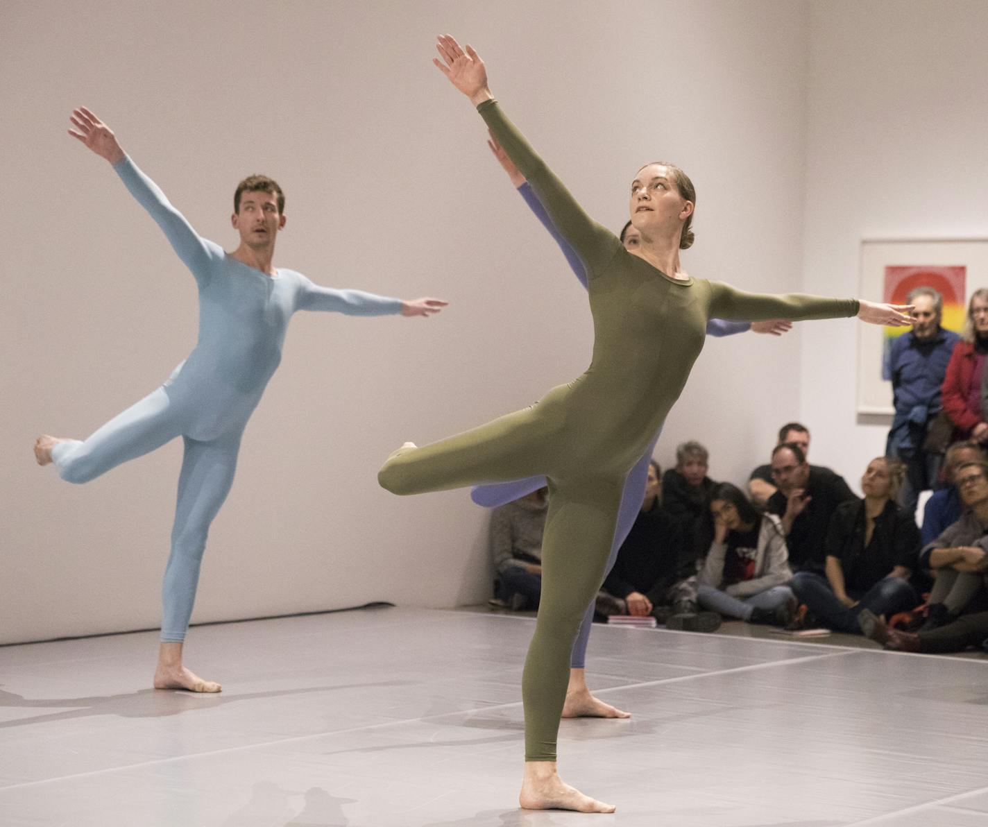 Merce Cunningham dancers Dylan Crossman, left, and Jamie Scott perform during a Walker Cunningham Event. ] LEILA NAVIDI &#xef; leila.navidi@startribune.com BACKGROUND INFORMATION: "Merce Cunningham: Common Time" at the Walker Art Center in Minneapolis on Wednesday, February 8, 2017.