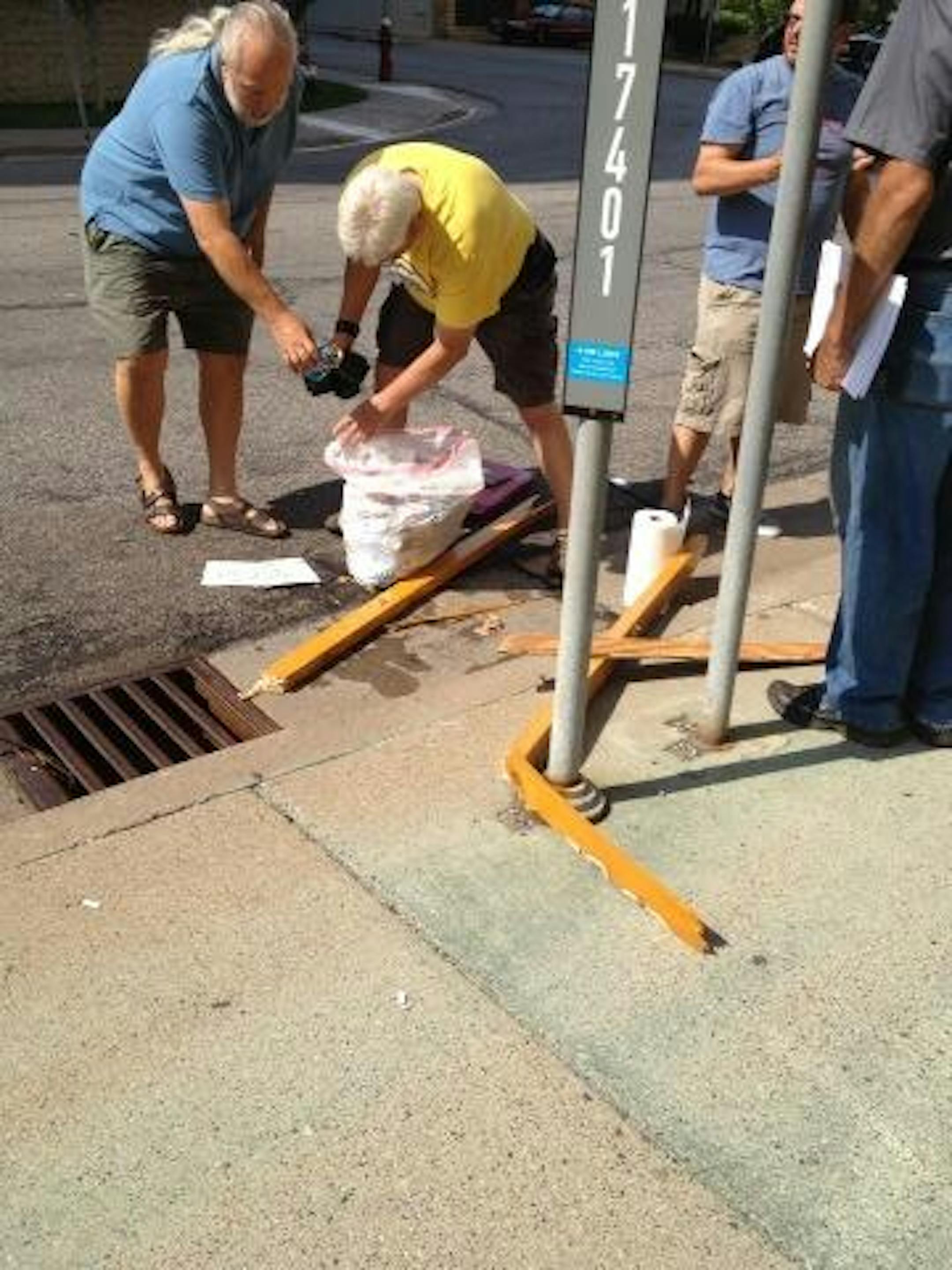 Debris from the disabled pedal pub.