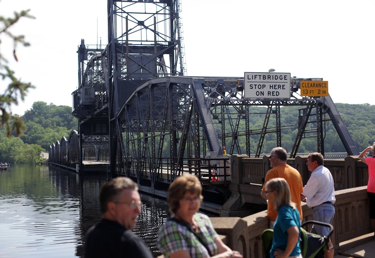 High water on the St. Croix River closed the Stillwater Lift Bridge in Stillwater, Minn., Monday, June 23, 2014. Transportation officials say the bridge connecting Minnesota Highway 36 and Wisconsin Highway 64 will be closed to traffic in both directions until further notice. (AP Photo/The Star Tribune, Monica Herndon) MANDATORY CREDIT; ST. PAUL PIONEER PRESS OUT; MAGS OUT; TWIN CITIES LOCAL TELEVISION OUT