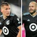 Robin Lod, left, and Teemu Pukki are veteran players from Finland who have formed a bond on and off the field. (AP and Star Tribune photos)