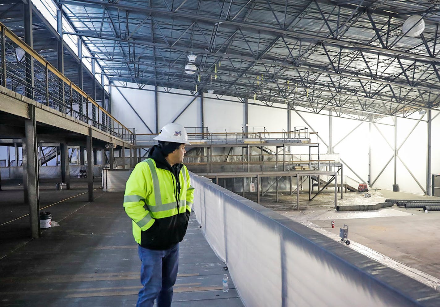 Mike Lamprides, director of design and construction of Nomadic Entertainment, walked through the construction of Club Nomadic at the Shakopee Mdewakanton Sioux Community Mystic Lake grounds on Thursday, January 4, 2018, in Prior Lake, Minn.