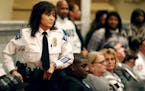 Minneapolis Police Chief Janee Harteau spoke to the Public Safety Committee on her reappointment Wednesday in Minneapolis.