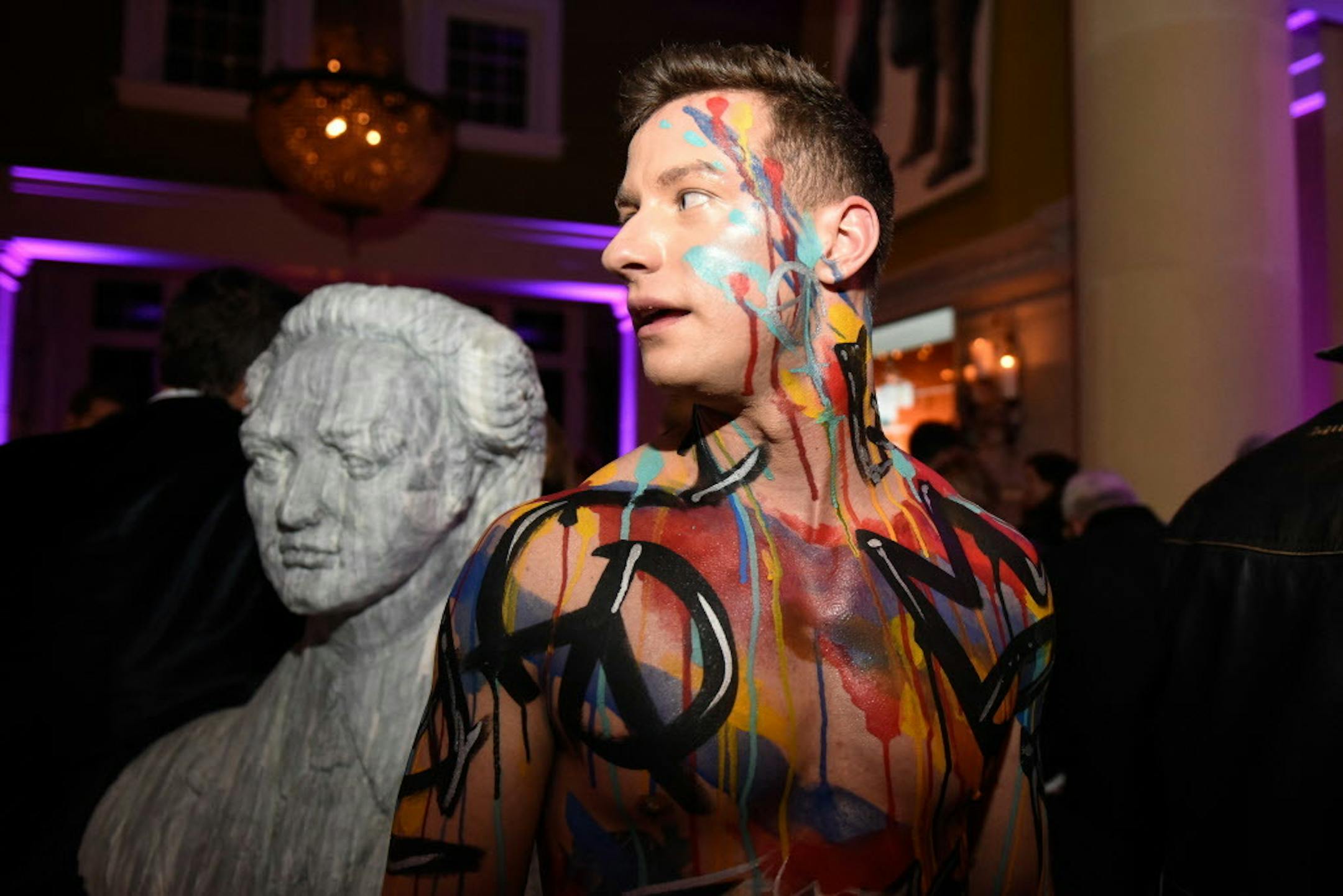 Javis Borgh of Minneapolis. His body art was created by Elan Artists.
