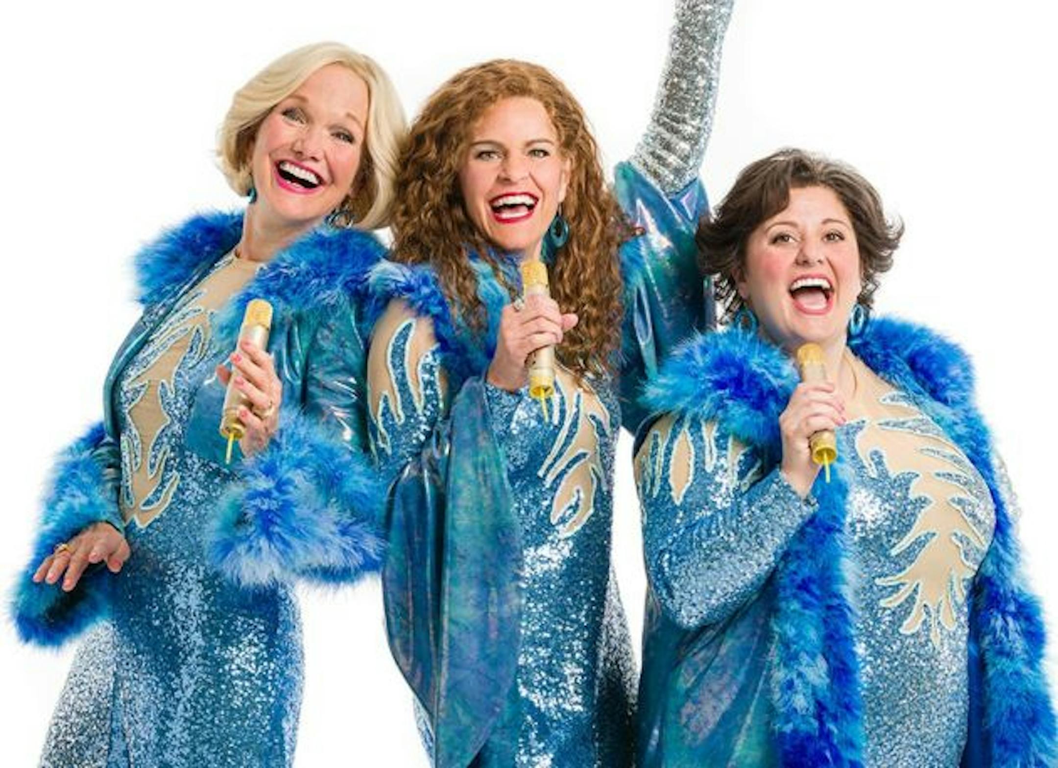 Michelle Barber, Kersten Rodau and Therese Walth get the band back together in "Mamma Mia," which has been extended at Chanhassen Dinner Theatres to Feb. 22, 2020.
