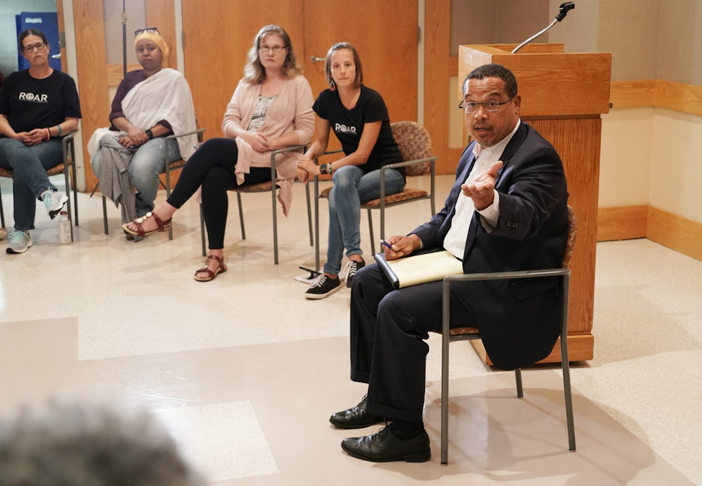 Minnesota Attorney General Keith Ellison met with Chaska residents at a discussion hosted by anti-racist community group Residents Organizing Against Racism on Aug. 20.