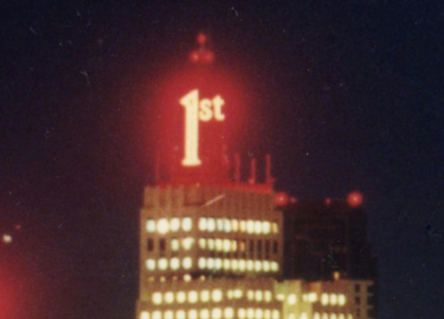 1st National Bank Building in downtown St. Paul. All downtown buildings and skyway decorations were lit for the first time this night(Nov. 20, 1989) and provided a particularly appealing subject for the Downtown Night Lights Photo Contest. Star Tribune file photo taken by staff photographer David Brewster.