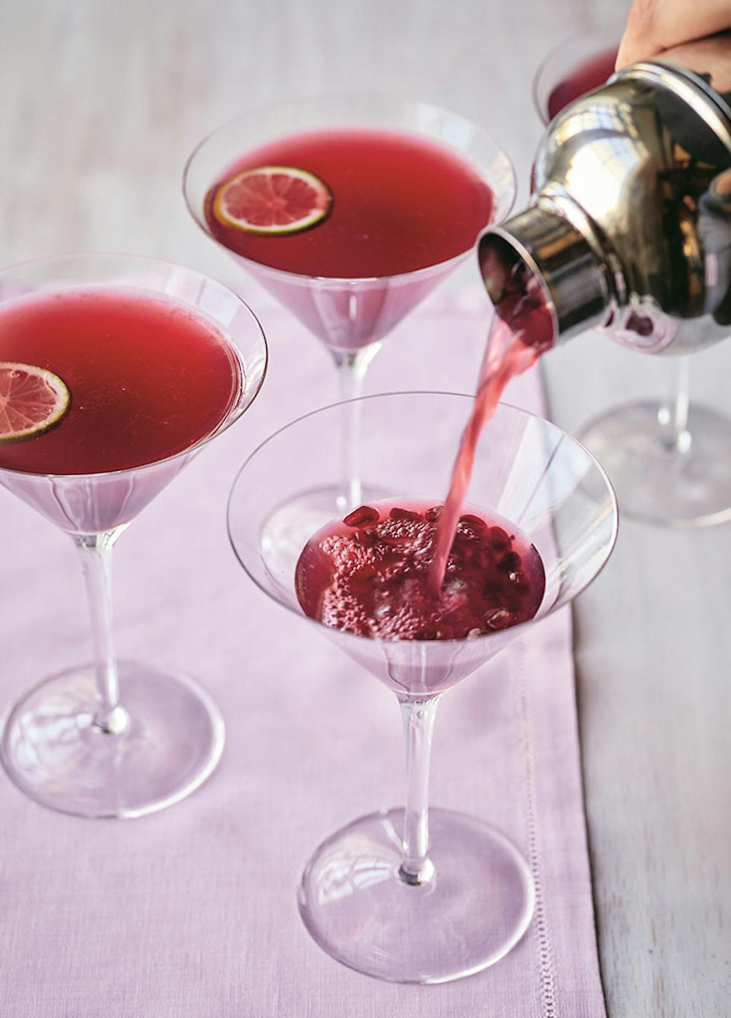 Pomegranate Gimlets from "Modern Comfort Food" by Ina Garten.