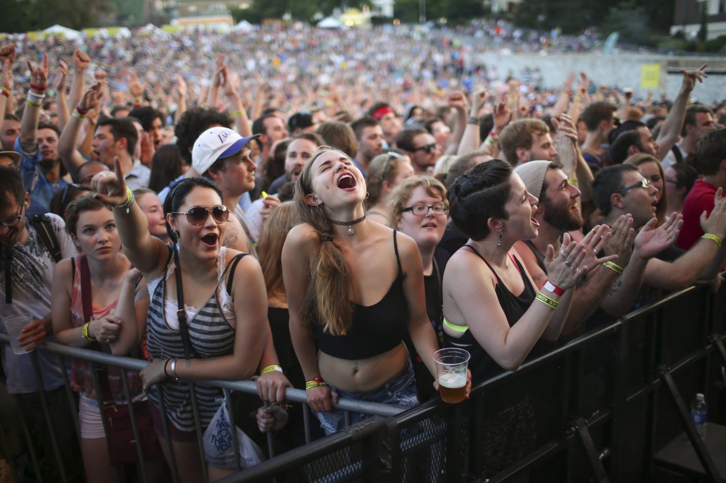 Fans in the front row cheered as Modest Mouse took the stage at Rock the Garden in 2015.