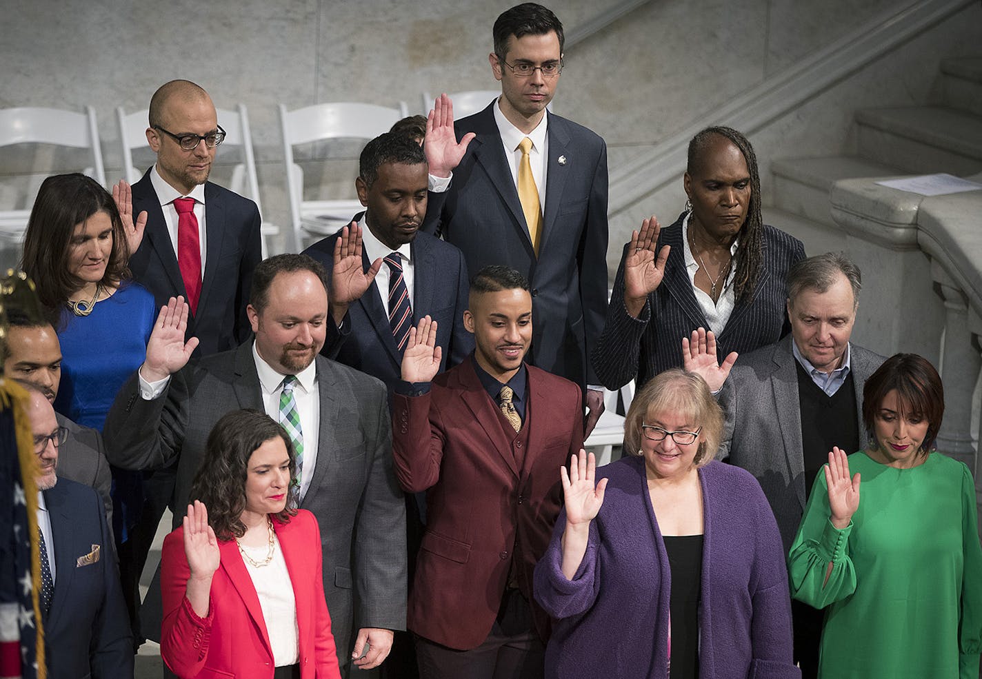 Minneapolis City Council members took the Oath of Office as they celebrated their inauguration with a public swearing-in ceremony in the City Hall rotunda, Monday, January 8, 2018 in Minneapolis, MN.