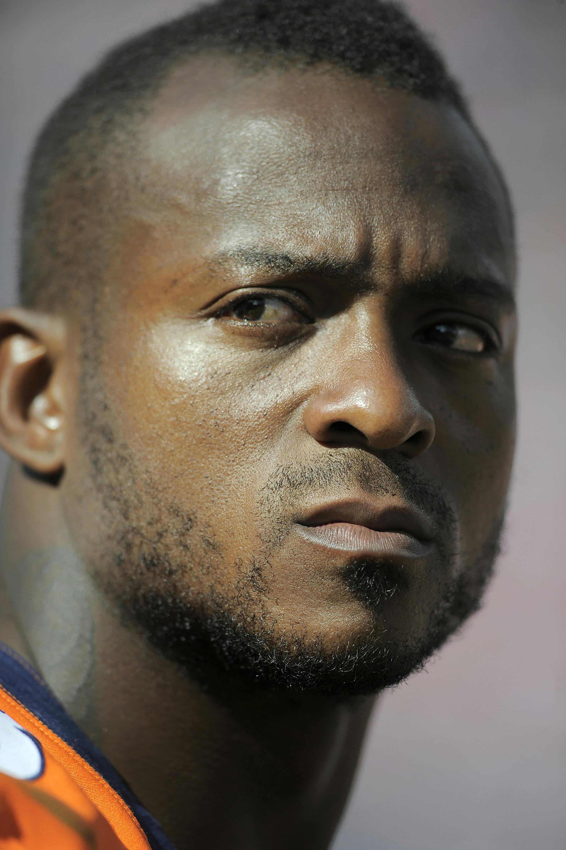 Denver Broncos running back Willis McGahee (23) stands on the sideline during the second half of an NFL preseason football game against the San Francisco 49ers in Denver, Sunday, Aug. 26, 2012. (AP Photo/Jack Dempsey) ORG XMIT: NYOTK