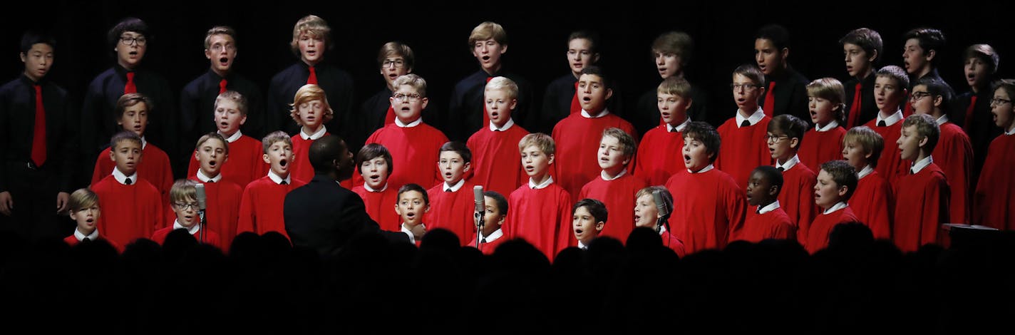 Members of the St. John's Boy Choirs preformed during the memorial services for Jacob Wetterling at College of Saint Benedict Sunday September 25 ,2016 in St. Joseph, MN. ] Jerry Holt / jerry. Holt@Startribune.com