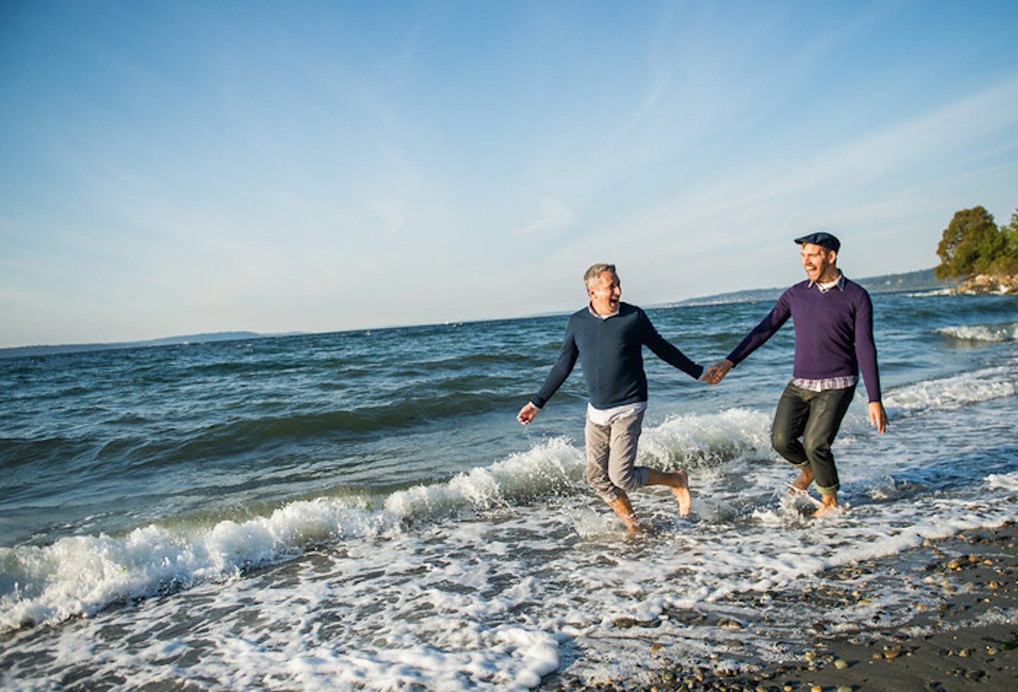 PHOTO BY Sean Hoyt, Affinity Photography. Left to right, Chad Biesman and David Marquardt at their wedding engagement shoot.