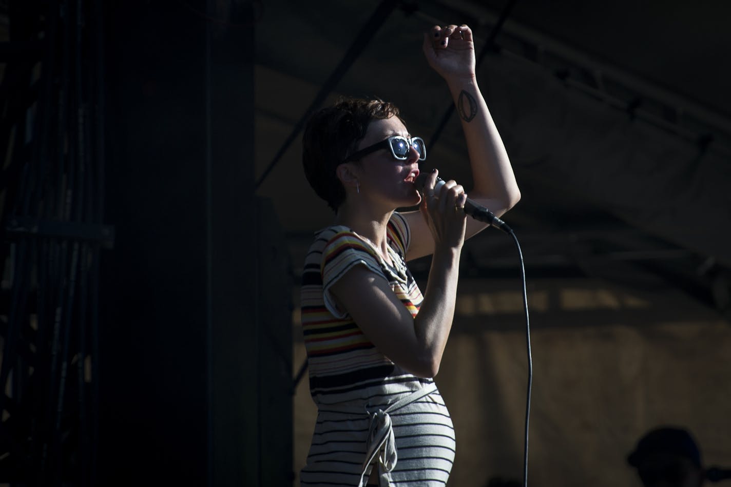 Poliça performed Saturday at the Eaux Claires music festival.