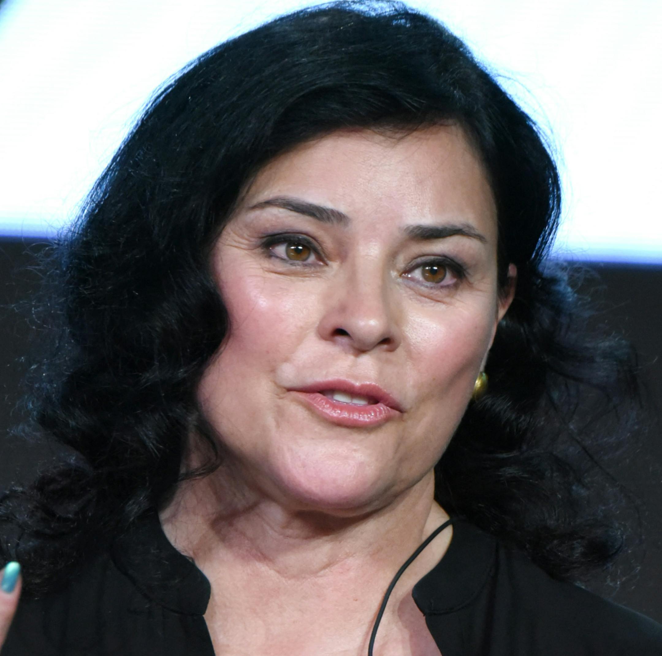 Author Diana Gabaldon participates in the panel for "Outlander" at the Starz 2016 Winter TCA on Friday, Jan. 8, 2016, in Pasadena, Calif. (Photo by Richard Shotwell/Invision/AP)