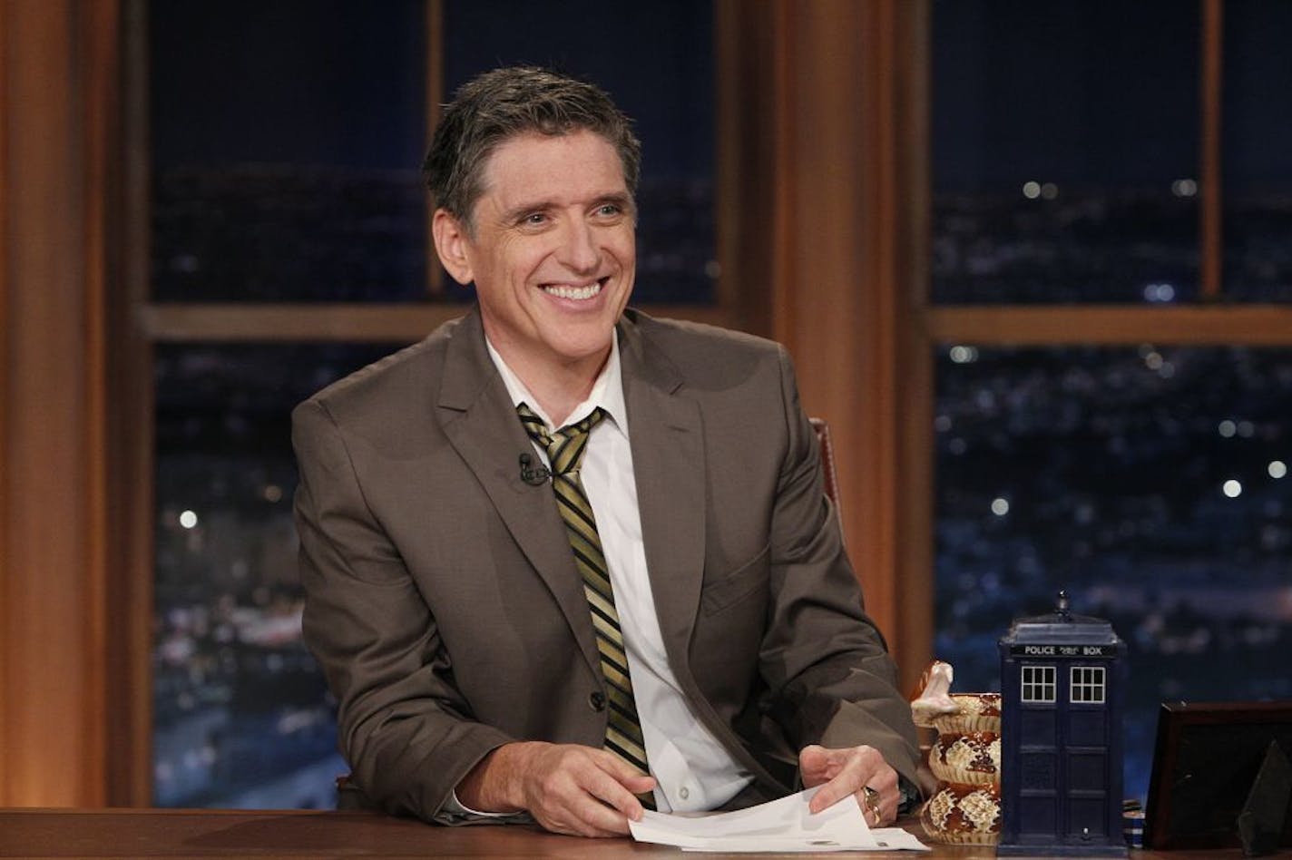 In this May 9, 2011 photo released by CBS, Craig Ferguson, host of "The Late Late Show," is shown on the set in Los Angeles. Ferguson announced Tuesday, June 7, 2011 that he is taking the show to Paris. The show will film the week of June 13. (AP Photo/CBS, Sonja Flemming) MANDATORY CREDIT; NO ARCHIVE; NO SALES; NORTH AMERICAN USE ONLY