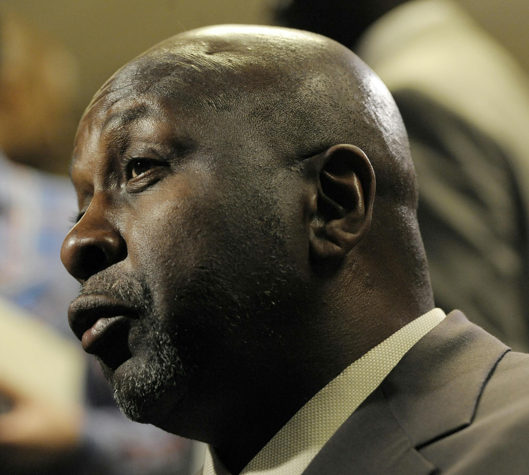 FILE - In a April 14, 2013 file photo, Moses Malone talks to reporters before the start of an NBA basketball game between the Philadelphia 76ers and the Cleveland Cavaliers, in Philadelphia. Malone, a three-time NBA MVP and one of basketballís most ferocious rebounders, died Sunday, Sept. 13, 2015, according to a The Philadelphia 76ers statement. He was 60. (AP Photo/Michael Perez, File)