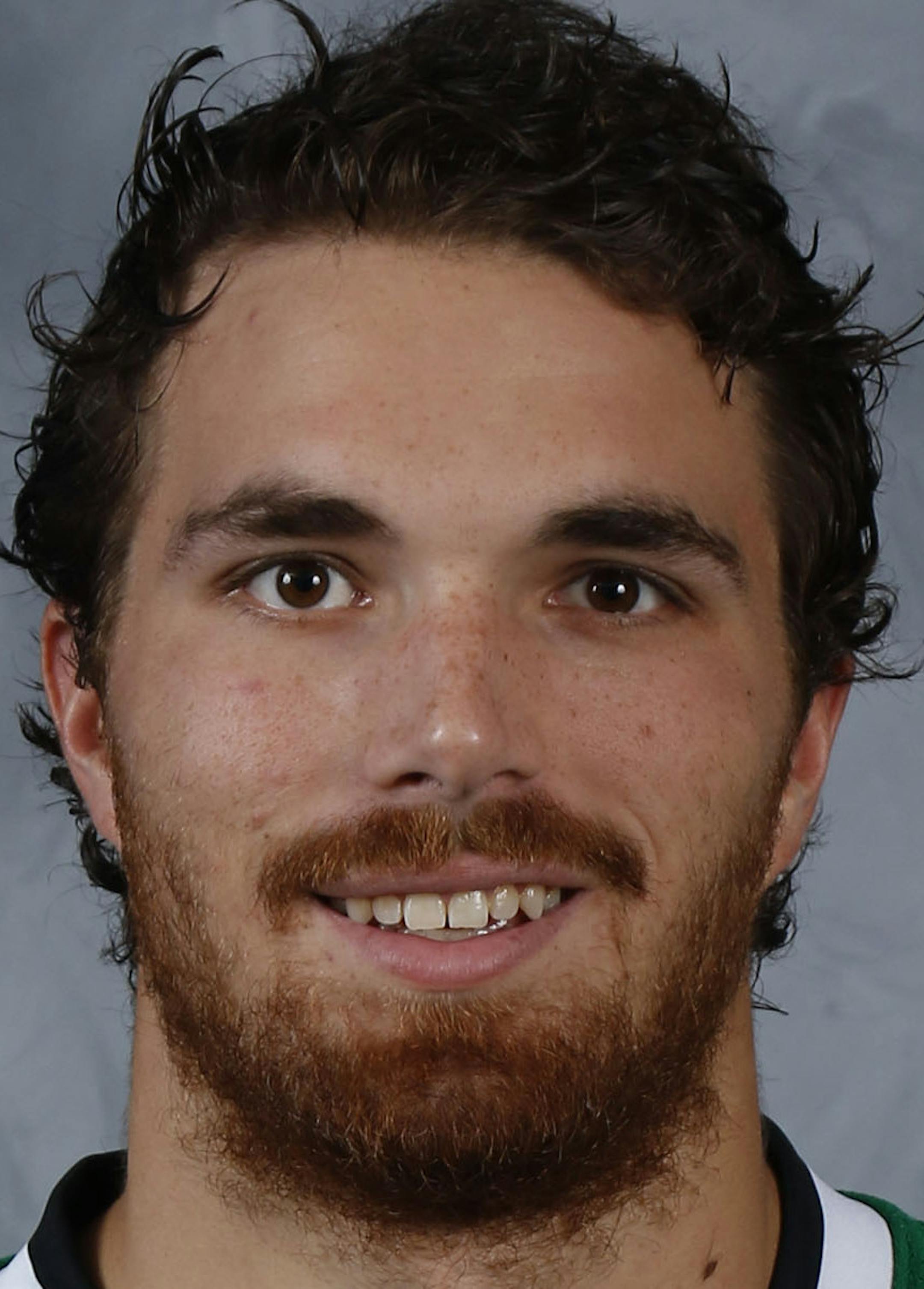 FRISCO, TX - SEPTEMBER 17: Stephen Johns #34 of the Dallas Stars poses for his official headshot for the 2015-2016 season on September 17, 2015 at the Dr. Pepper Stars Center in Frisco, Texas. (Glenn James/NHLI via Getty Images) *** Local Caption *** Stephen Johns ORG XMIT: 570171957