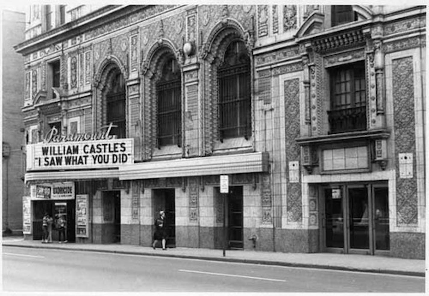 The main entrance to the Paramount Theater in St. Paul. It closed in 1965.