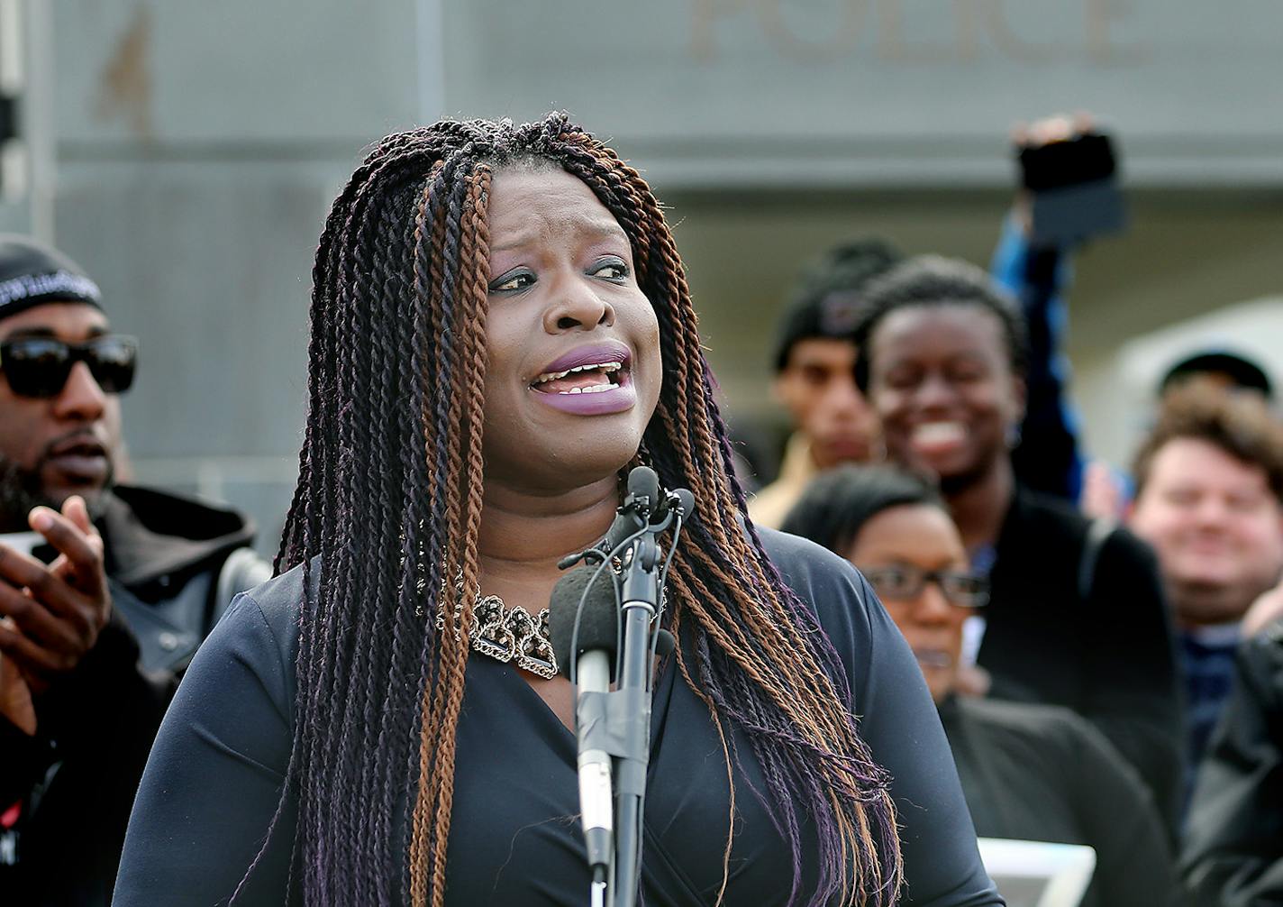 Nekima Levy-Pounds announced her candidacy for Minneapolis Mayor during a press conference in front of the Fourth Police Precinct, Tuesday, November 15, 2016 in Minneapolis, MN. ] (ELIZABETH FLORES/STAR TRIBUNE) ELIZABETH FLORES &#x2022; eflores@startribune.com