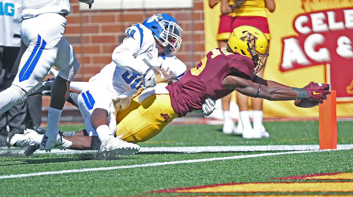 Gophers sophomore Tyler Johnson, a former Minneapolis North star, is an emerging standout of a relatively young group of wideouts.