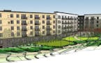 An earlier rendering of the apartment units proposed for the third phase of Seward Commons. The Minneapolis City Council approved the use of tax subsi