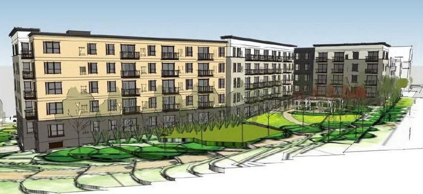 An earlier rendering of the apartment units proposed for the third phase of Seward Commons. The Minneapolis City Council approved the use of tax subsidies for the construction of the project's third phase.