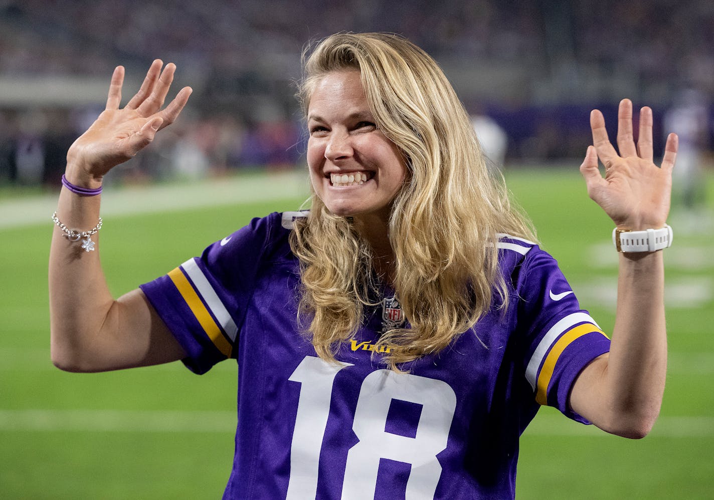 Olympic gold medalist skier Jessie Diggins was recognized at a Vikings game in October. Diggins is currently competing for gold at the world championships in Seefeld, Austria.