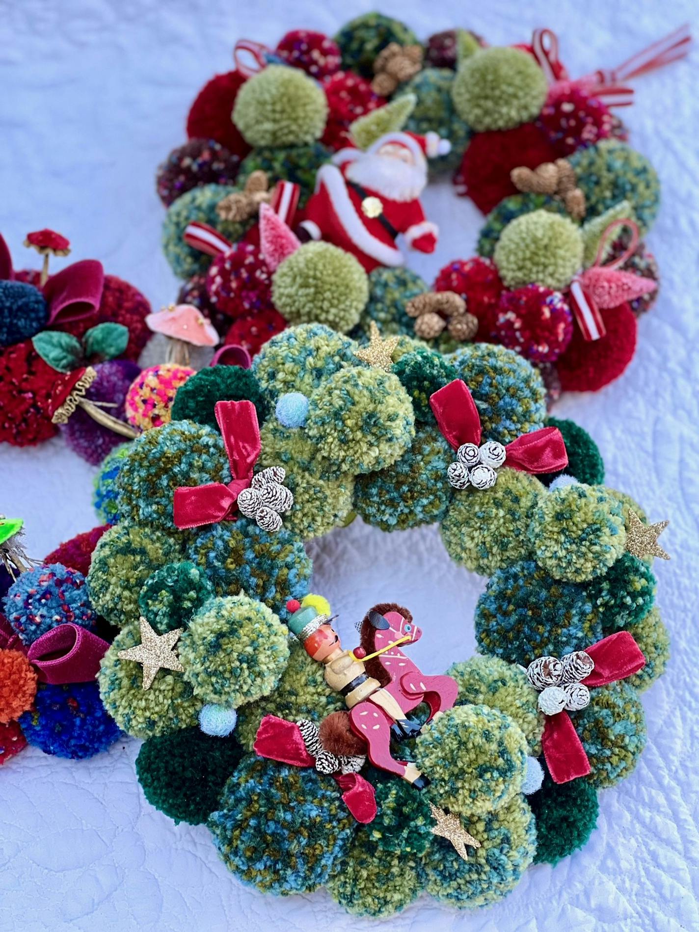 Wreaths from St. Paul artist Leslie Hackett of Myrtle's Studio.