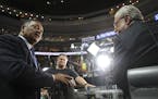 Jesse Jackson and Wolf Blitzer speak on the first day of the Democratic National Convention at the Wells Fargo Center in Philadelphia, July 25, 2016. 