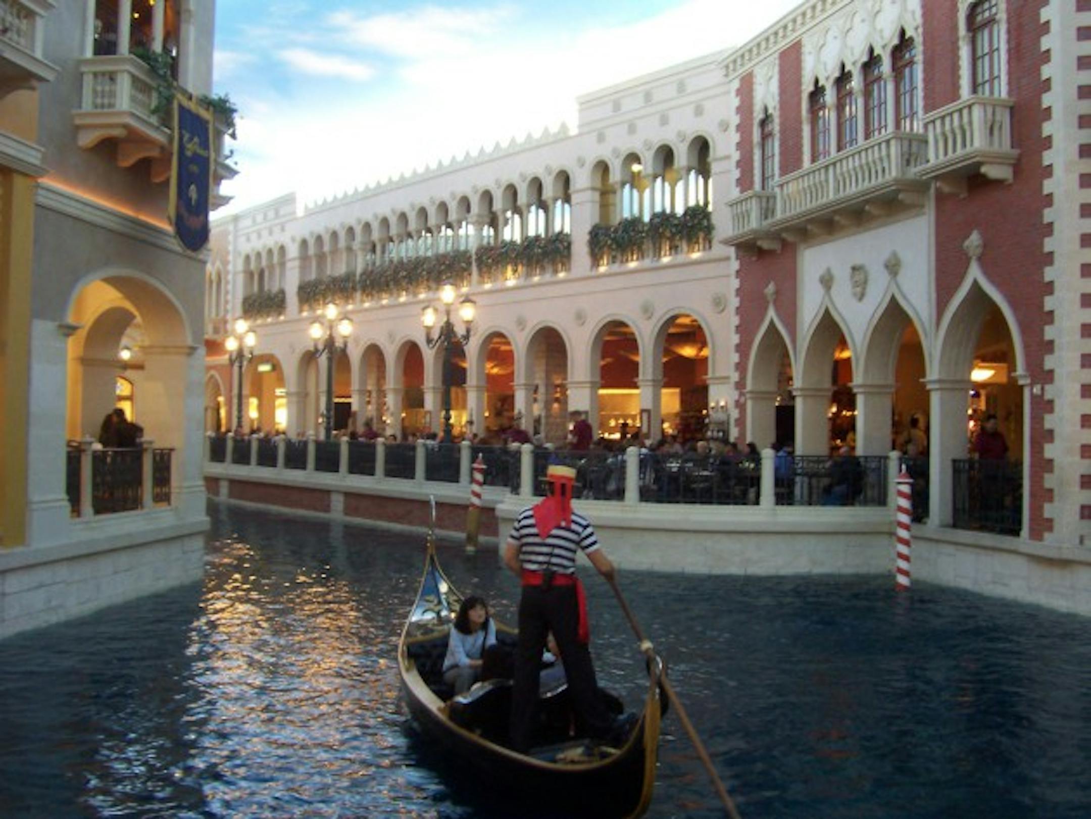 The gondola ride at the Venetian in Las Vegas.