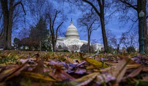 The Capitol is seen in Washington, early Wednesday, Dec. 11, 2019. Voting on two articles of impeachment against President Trump is expected in a matt