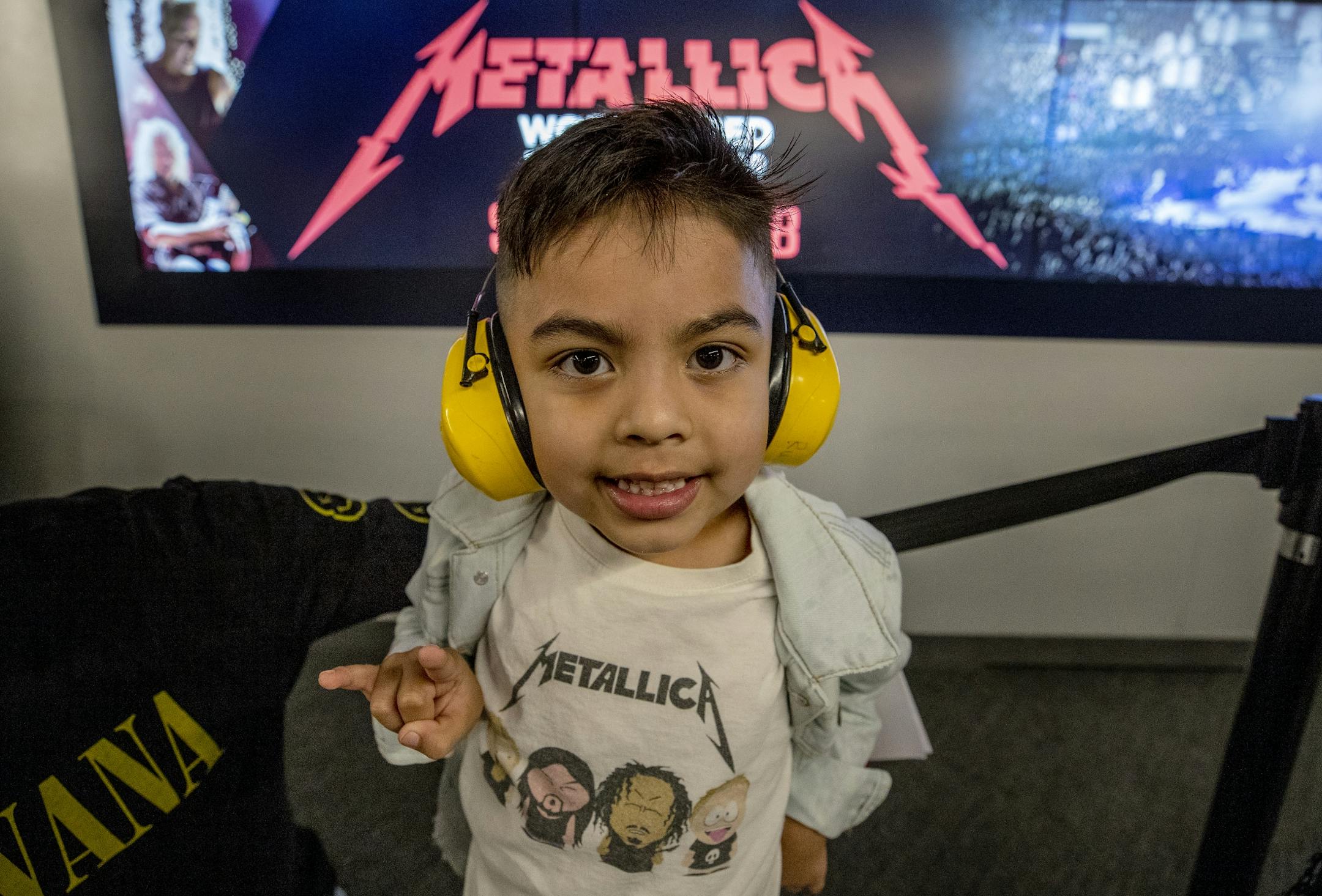 5-year old Benjamin Vargas of Champlin Park prepares to enter his first concert Metallica at Target Center. Vargas begins his first day of kindergarten tomorrow.