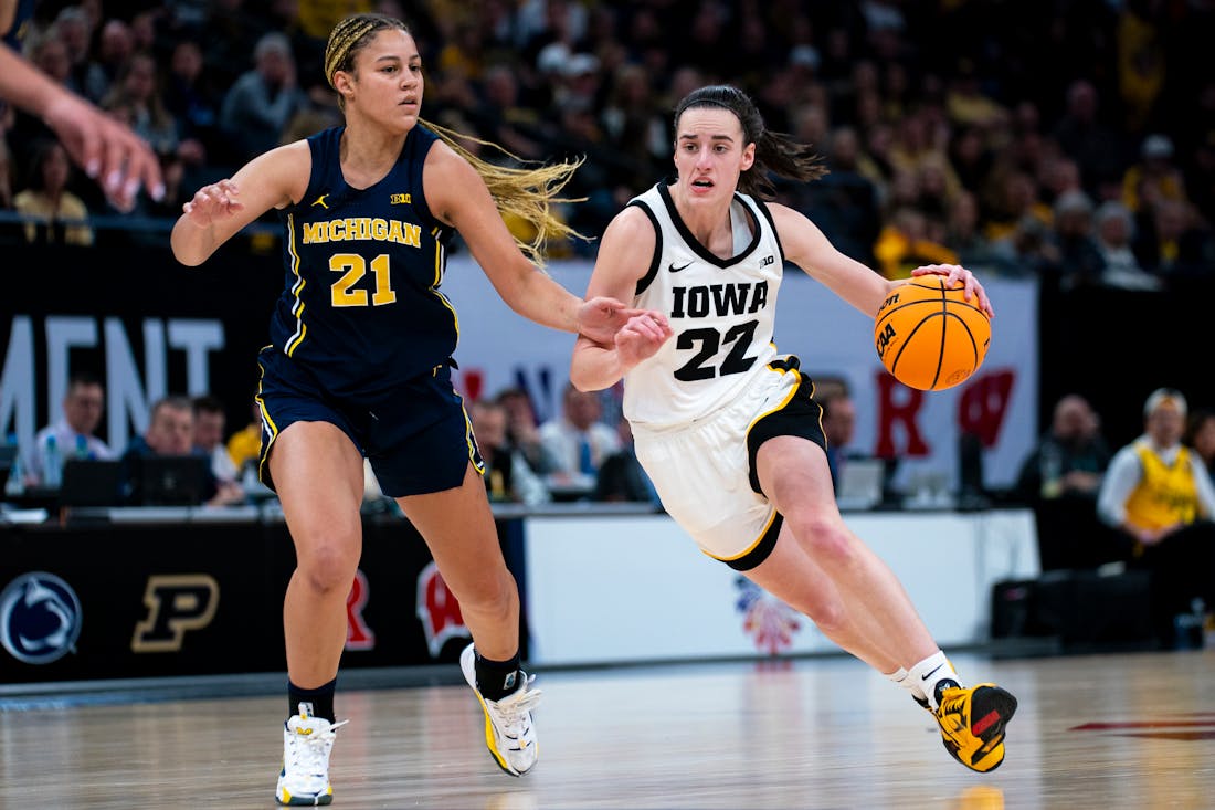 Caitlin Clark's 28 points, 15 assists lead Iowa into Big Ten championship game at Target Center