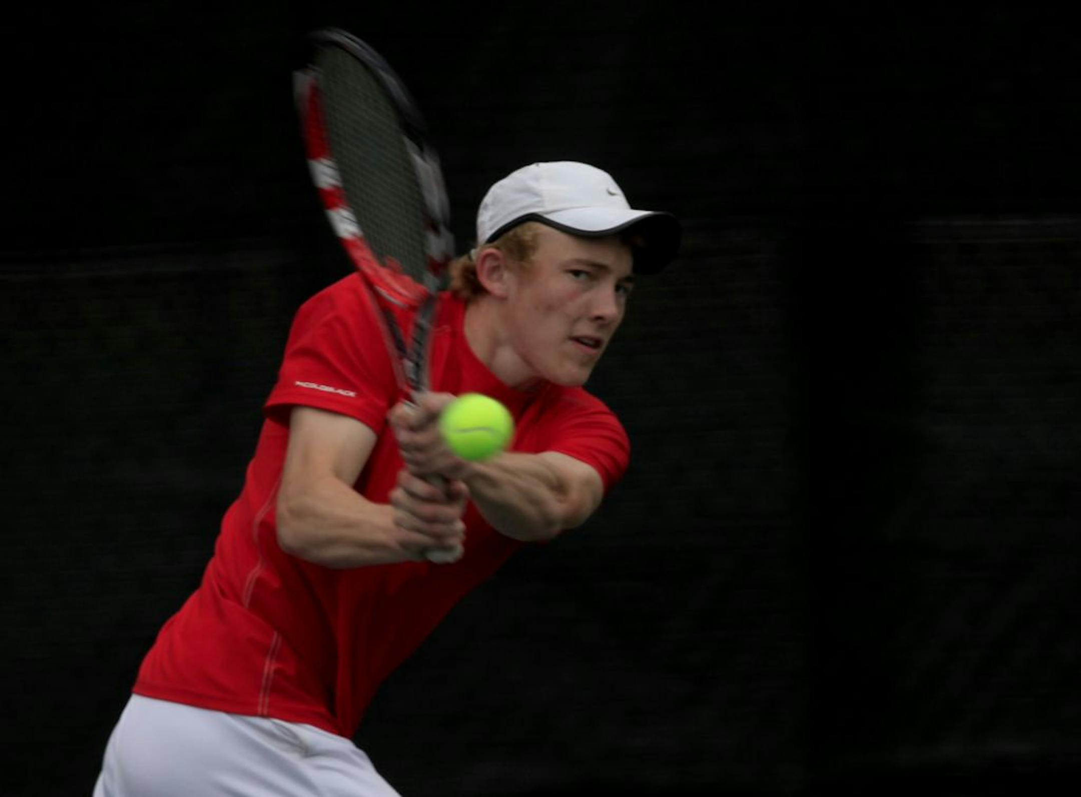Scott Elsass, Eden Prairie's No. 1 tennis player, is nursing a bad knee and has to limit himself to doubles but hopes to be healthy in time for sectional play. Photo by JOEL KOYAMA • joel.koyama@startribune.com