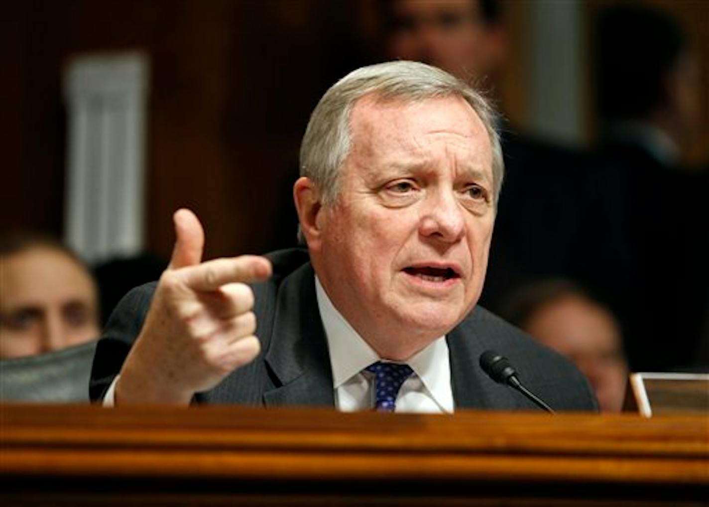 Sen. Dick Durbin, D-Ill., speaks during a Senate Judiciary Committee hearing on attacking America�s epidemic of heroin and prescription drug abuse, on Capitol Hill, Wednesday, Jan. 27, 2016 in Washington. (AP Photo/Alex Brandon)