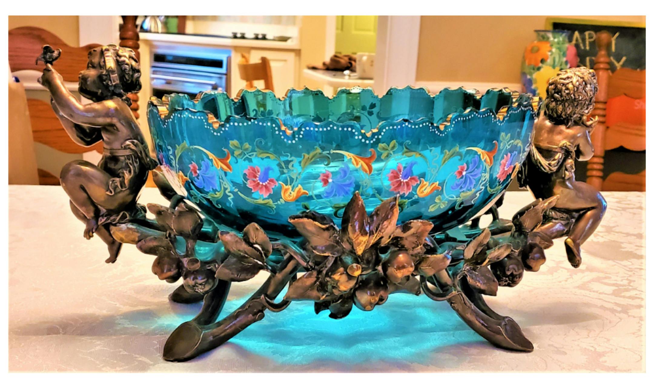 This bride's basket is valuable if it is all original.