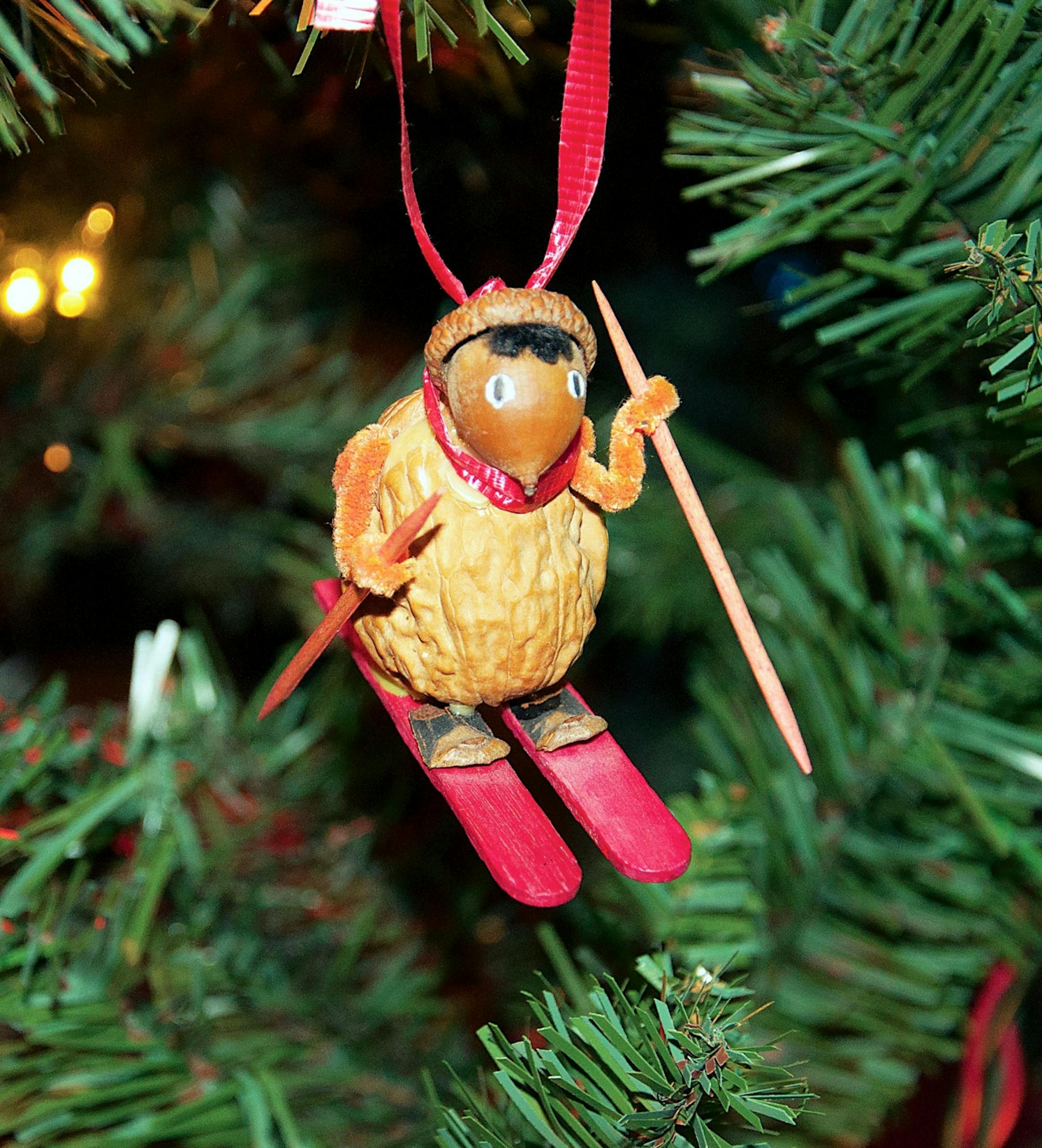 "Acorn Man" is a handmade ornament that Kelly Schmit received 15 years ago from her dearest friend Diane. It symbolizes their lasting friendship and childhood play outdoors.