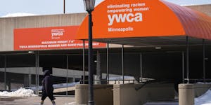 YWCA signage still hangs on the former Uptown facility on Friday.