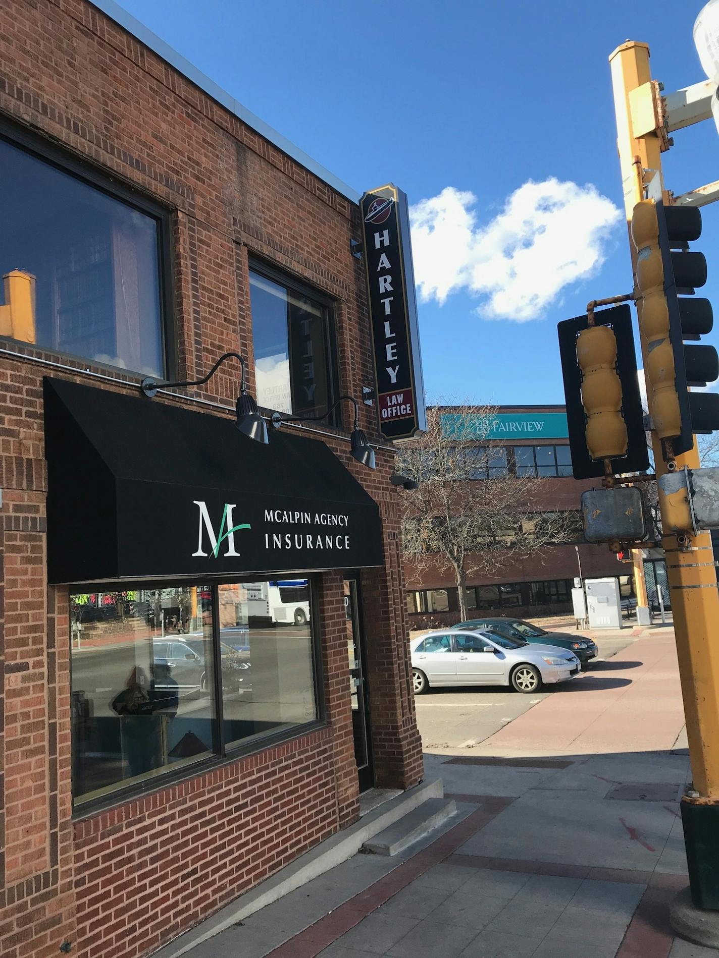 A Columbia Heights law office and insurance agency used the grant funds last year for new awnings, lighting and signage on the corner of 40th Avenue NE and Central.