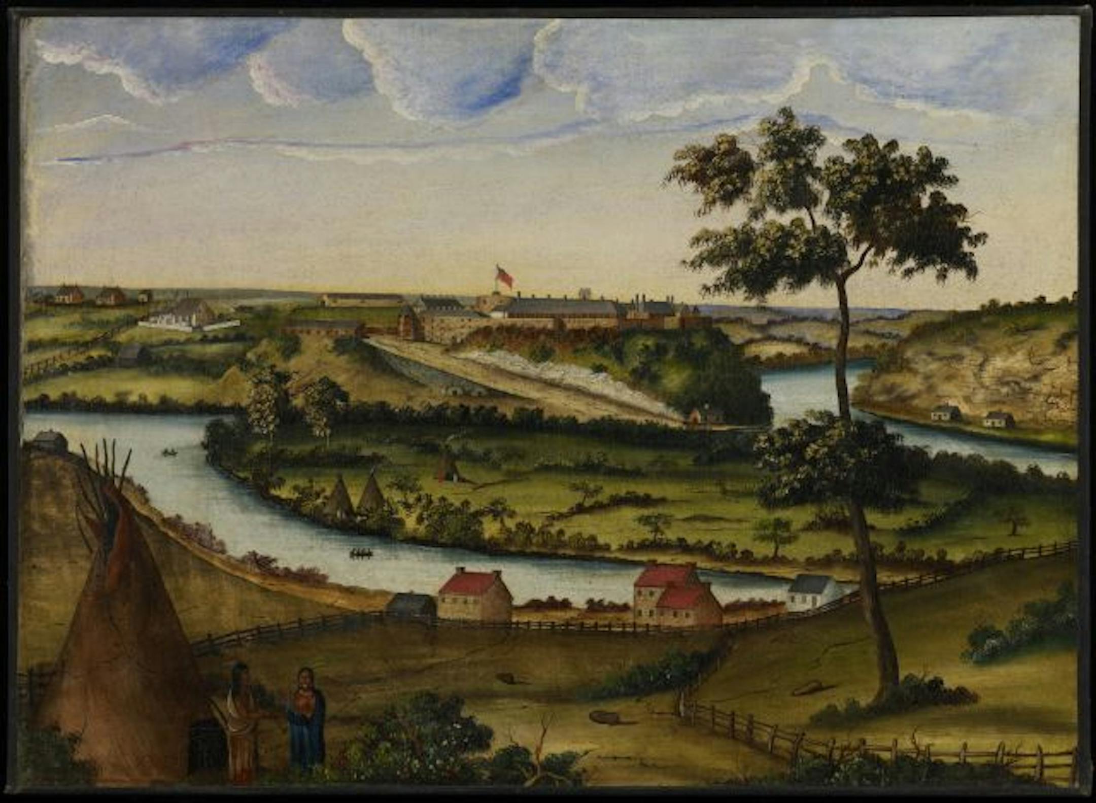 Edward Kirkbride Thomas, "View of Fort Snelling from Mendota."